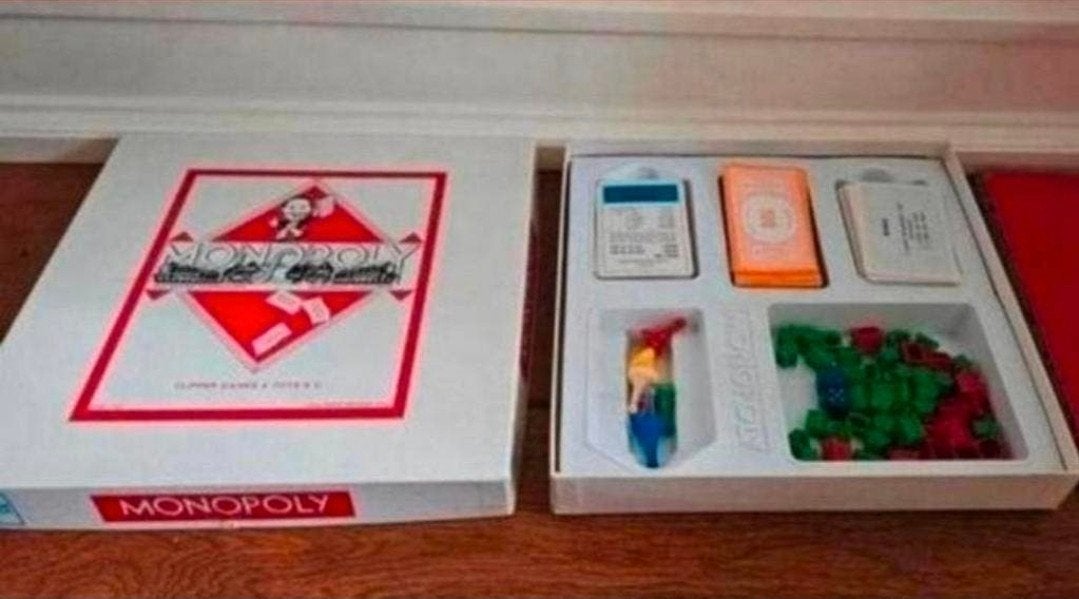 Monopoly vintage- witte doos-Dik/Stevig spelbord-verzend ook, Vijf spelers of meer, Ophalen, Gebruikt