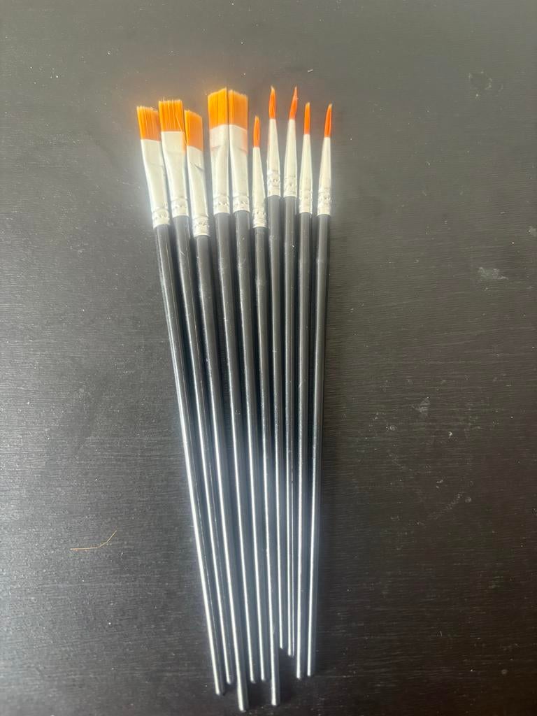 Set van 10 diverse penselen voor schilderen, Ophalen of Verzenden, Nieuw, Penseel of Kwast