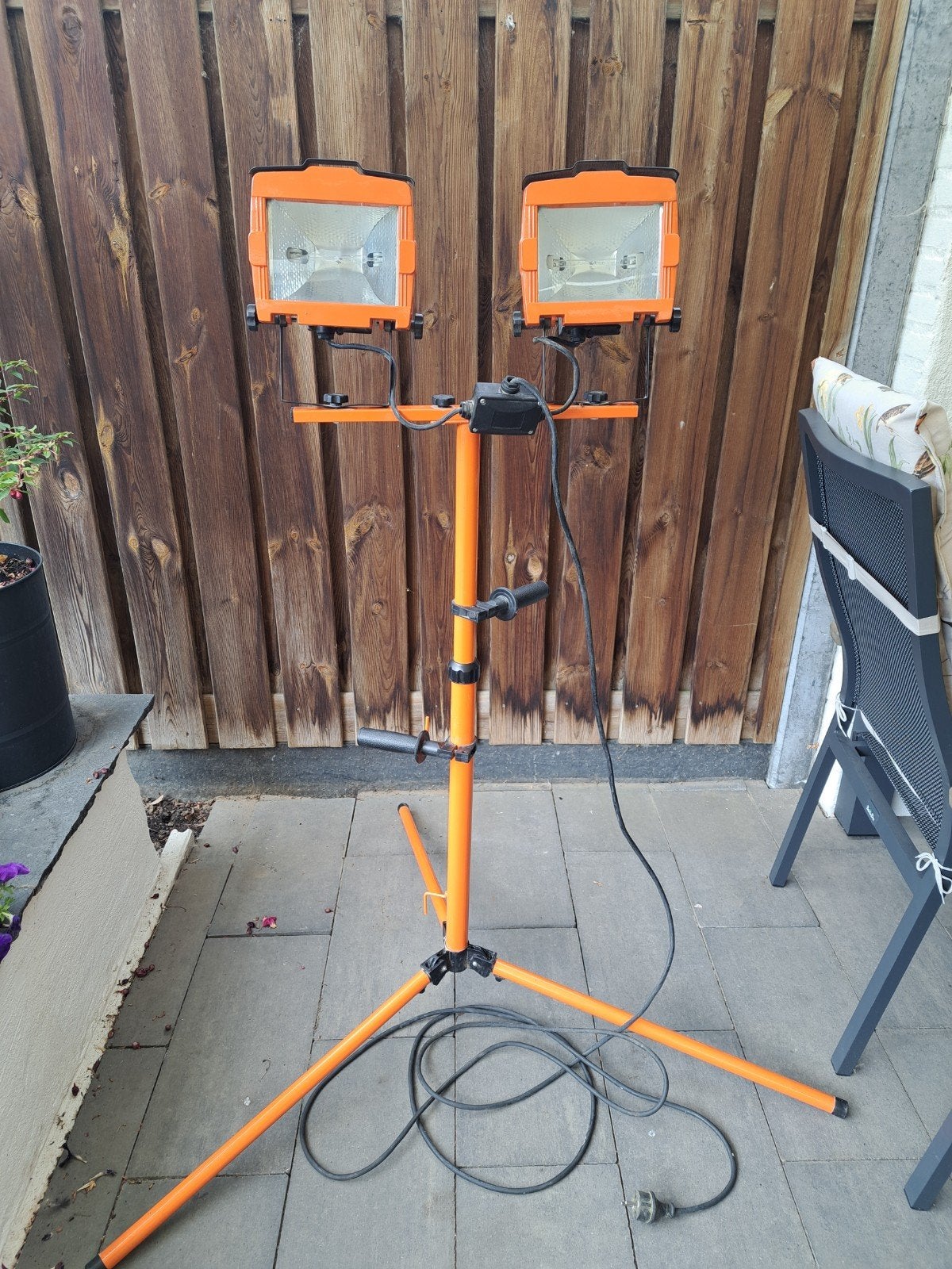Promax Professional bouwlamp op statief - 2x 500W, Ophalen, Gebruikt, Met statief, Lamp met armatuur