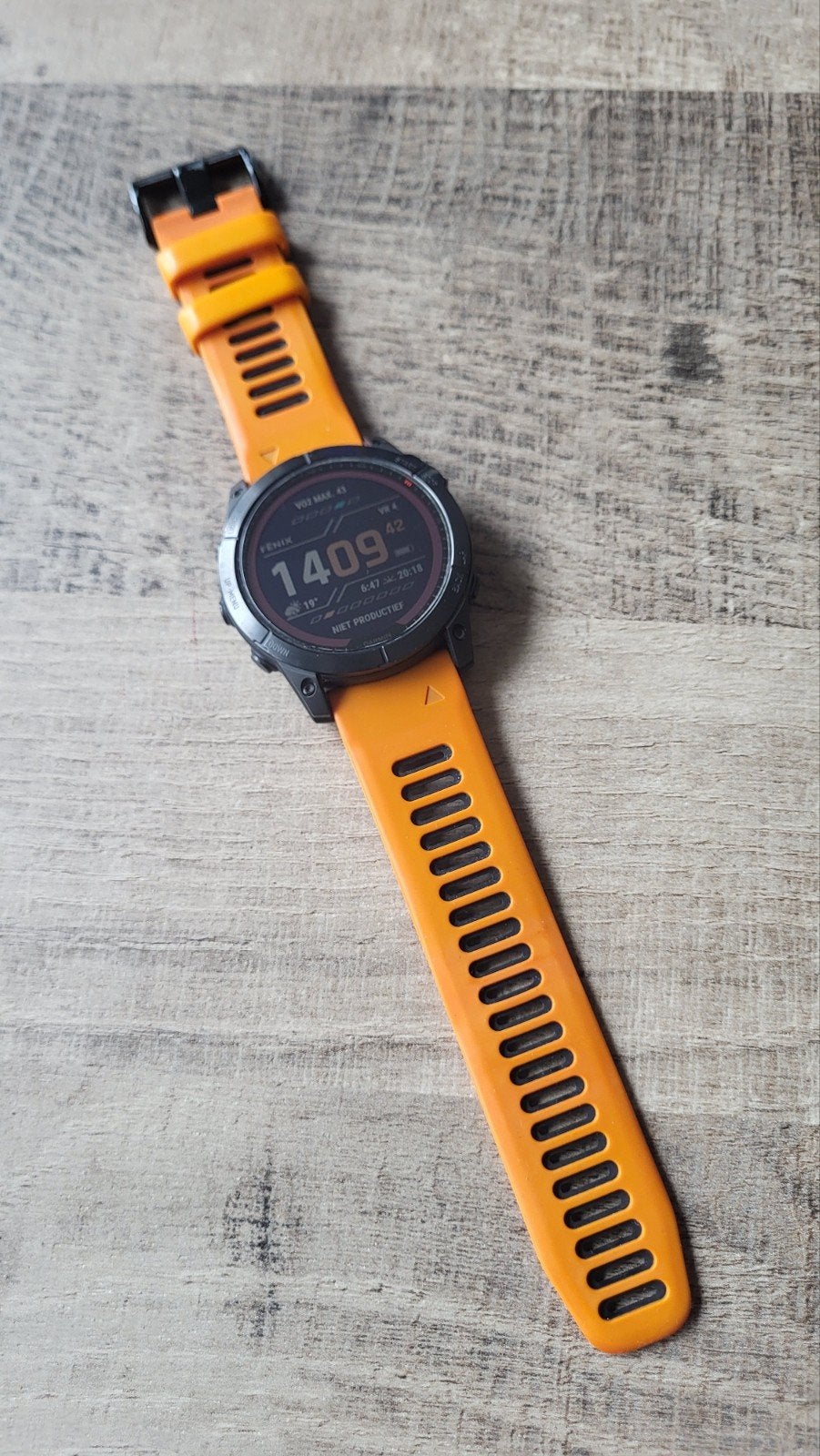 Garmin Fenix 7X Sapphire Solar Titanium - Oranje band, Hoogte, Garmin, Oranje, Ophalen of Verzenden