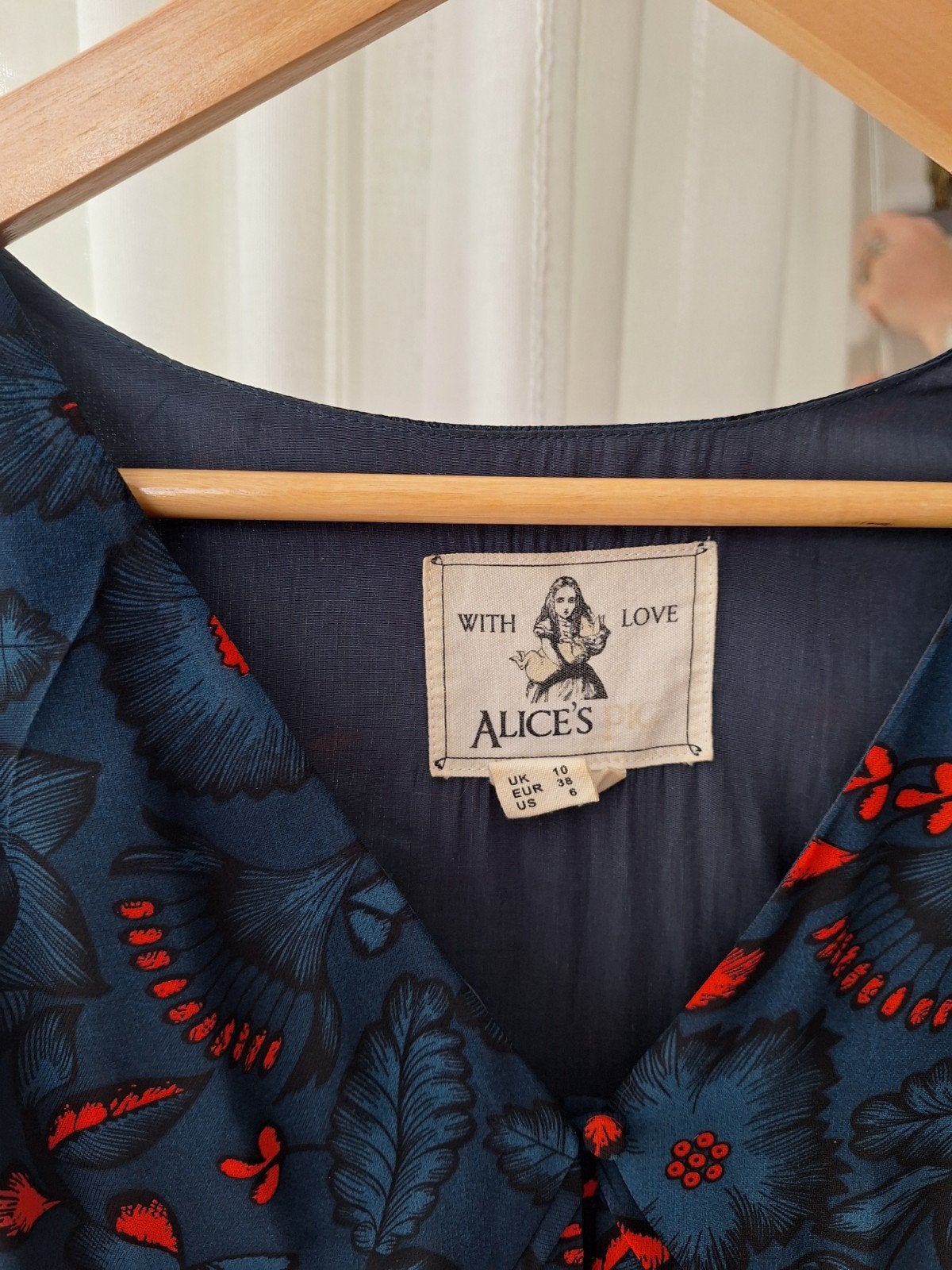 Alice's Pig midi jurk blauw met rood motief, maat 36, Blauw, Ophalen of Verzenden, Alice's Pig, Maat 36 (S)