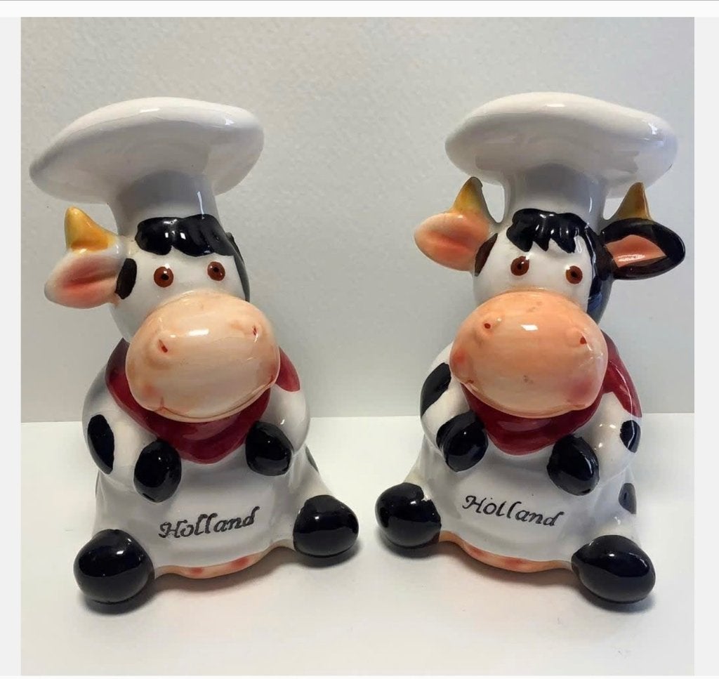Peper en zout stel, handpainted in Holland, hoog 10 cm, Ophalen of Verzenden