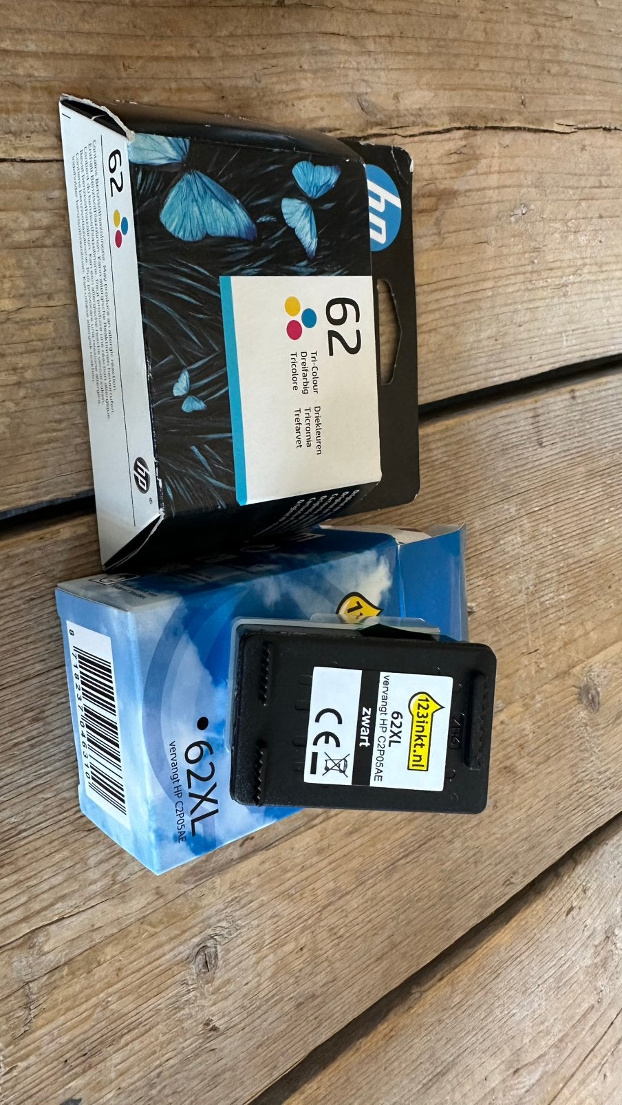 HP Inkt cartridge 62 kleur en zwart nieuw, Ophalen of Verzenden, Nieuw, Cartridge