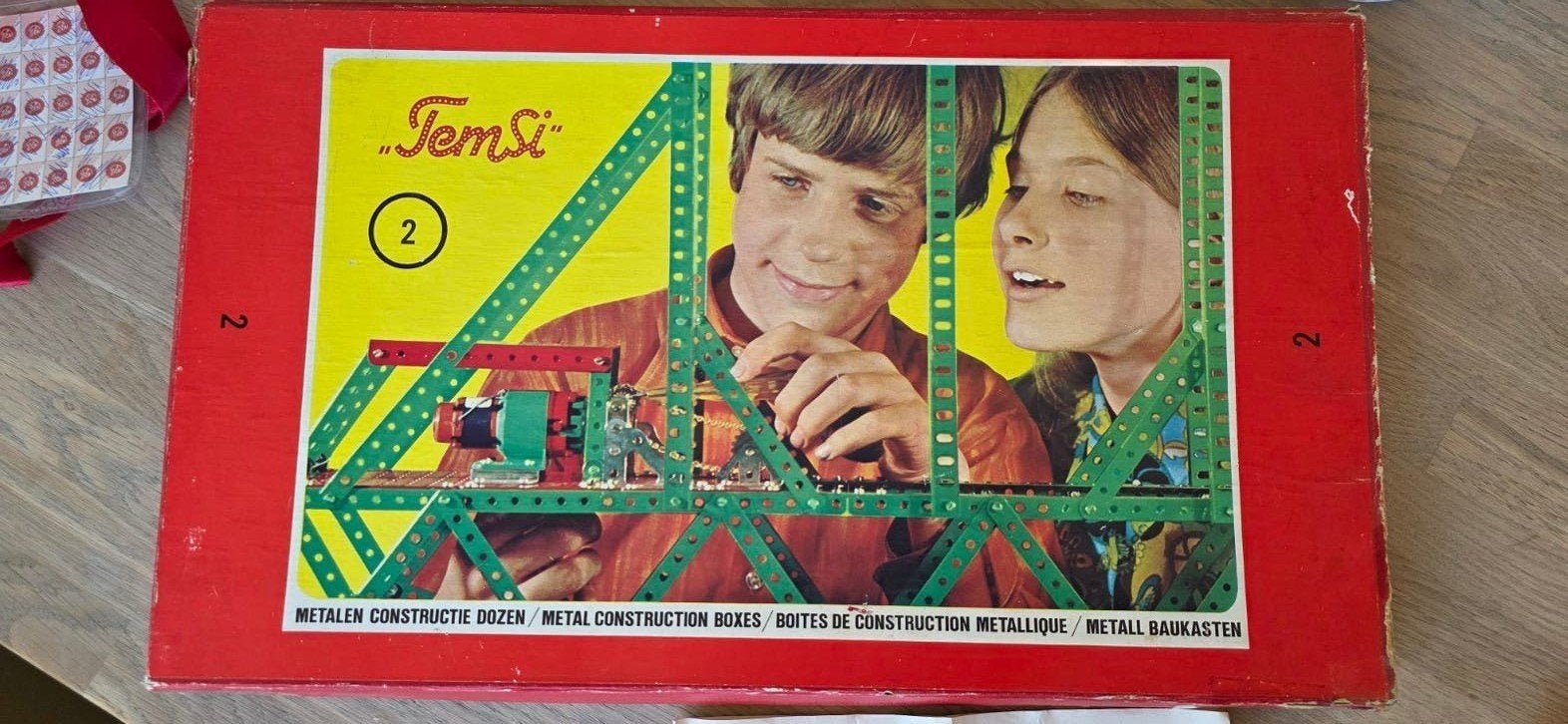 TemSi Metalen Constructiedoos nr. 2 (1971) – vrijwel complee, Antiek en Kunst, Ophalen of Verzenden