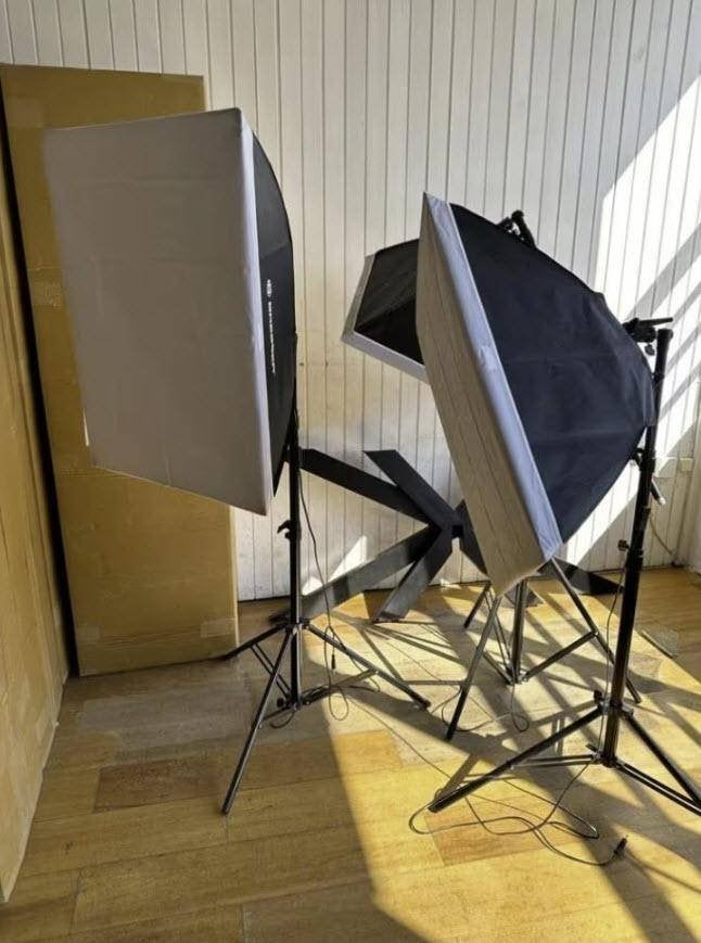 Bresser BR 235B daglichtset fotostudio met 3 softboxen, Audio, Tv en Foto, Ophalen of Verzenden, Zo goed als nieuw, Studiolamp