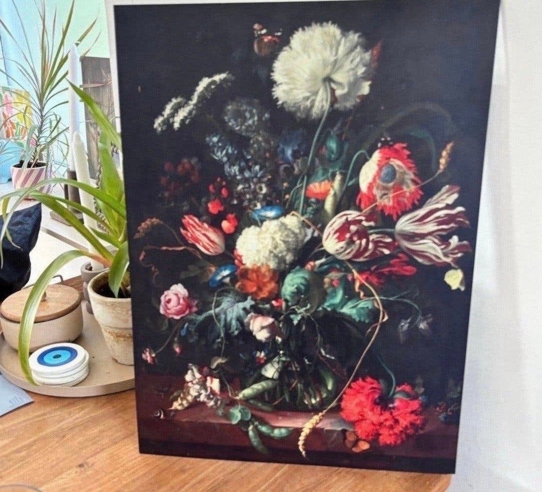 Prachtig bloemstilleven schilderij - Klassieke stijl, Ophalen, 50 – 75, Zo goed als nieuw, Schilderij