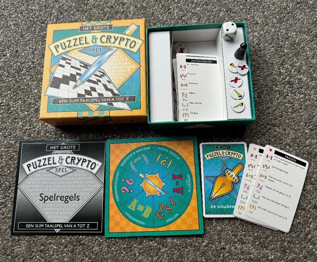 Het grote puzzel en crypto spel - slim taalspel van a-z, Een of twee spelers, Ophalen of Verzenden, Zo goed als nieuw, Identity Games