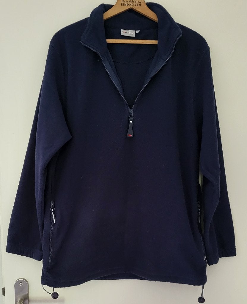 donkerblauwe fleece schipperstrui maat M, Verzenden, Maat 48/50 (M), Blauw