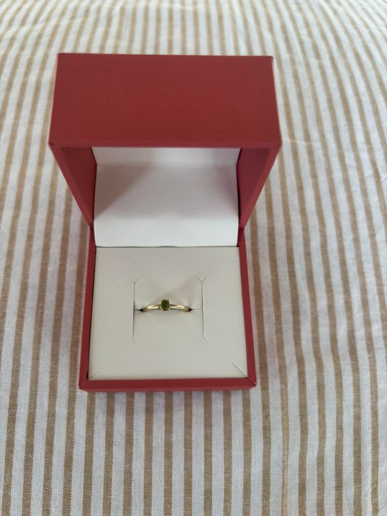 Gouden ring van Blush met groene peridoot, Ophalen of Verzenden, Met edelsteen, Dame, Goud