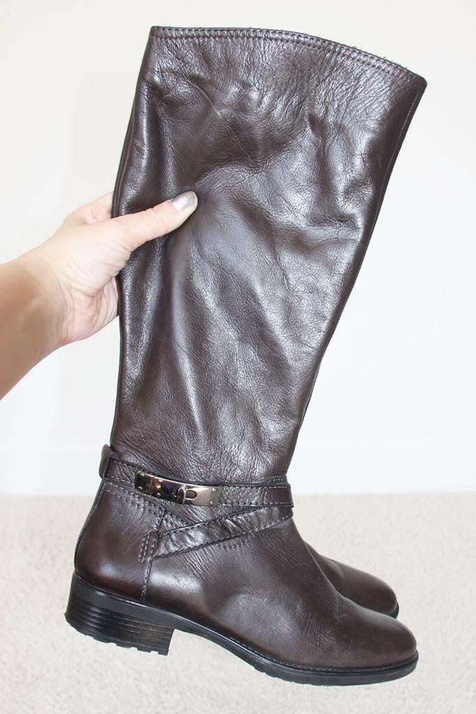 Schitterende Bruin Leren Lamica Laarzen s2 (Maat 38) € 50,-, Kleding | Dames, Schoenen, Hoge laarzen, Bruin, Lamica, Ophalen of Verzenden