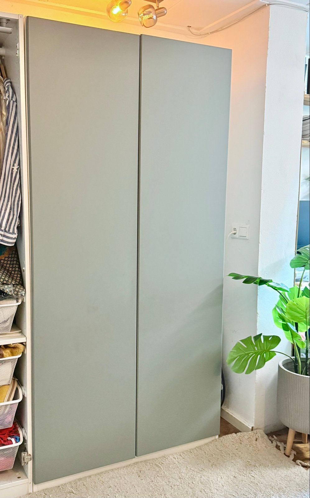 Meerdere IKEA Pax REINSVOLL deuren grijsgroen 50x195 cm, Ophalen, Minder dan 50 cm, Gebruikt, 150 tot 200 cm