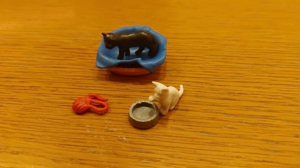 playmobil poezenfamilie met mand 5535  mist baasje en katte, Ophalen of Verzenden, Gebruikt