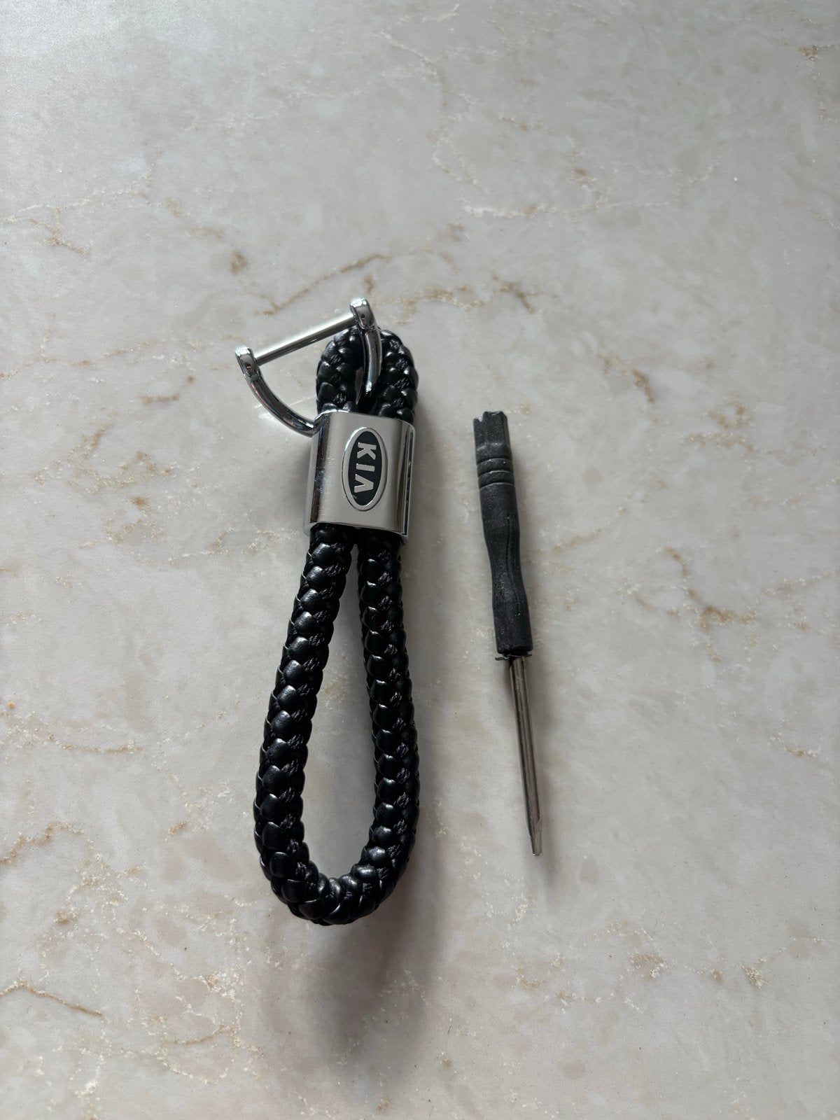 Lederen gevlochten Kia sleutelhanger, Ophalen of Verzenden, Nieuw, Merk