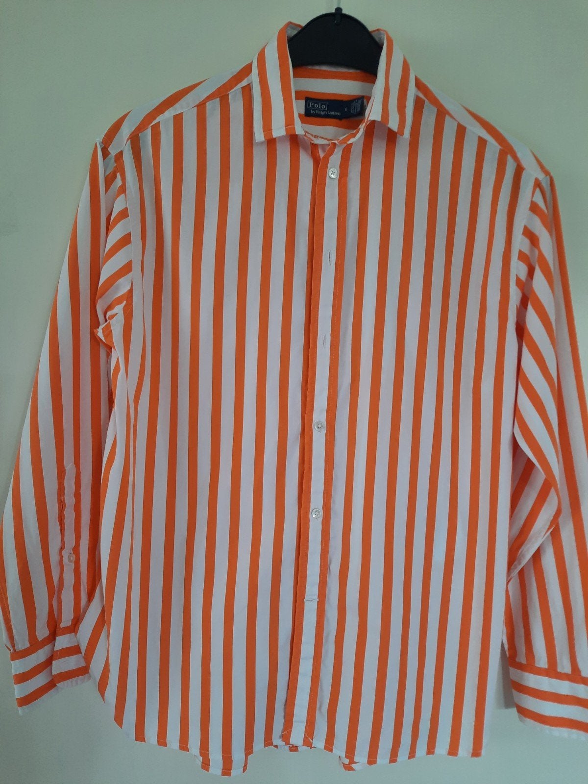 Ralph Lauren, polo, dames overhemd, oranje wit gestreept, 36, Oranje, Ophalen of Verzenden, Zo goed als nieuw, Ralph Lauren