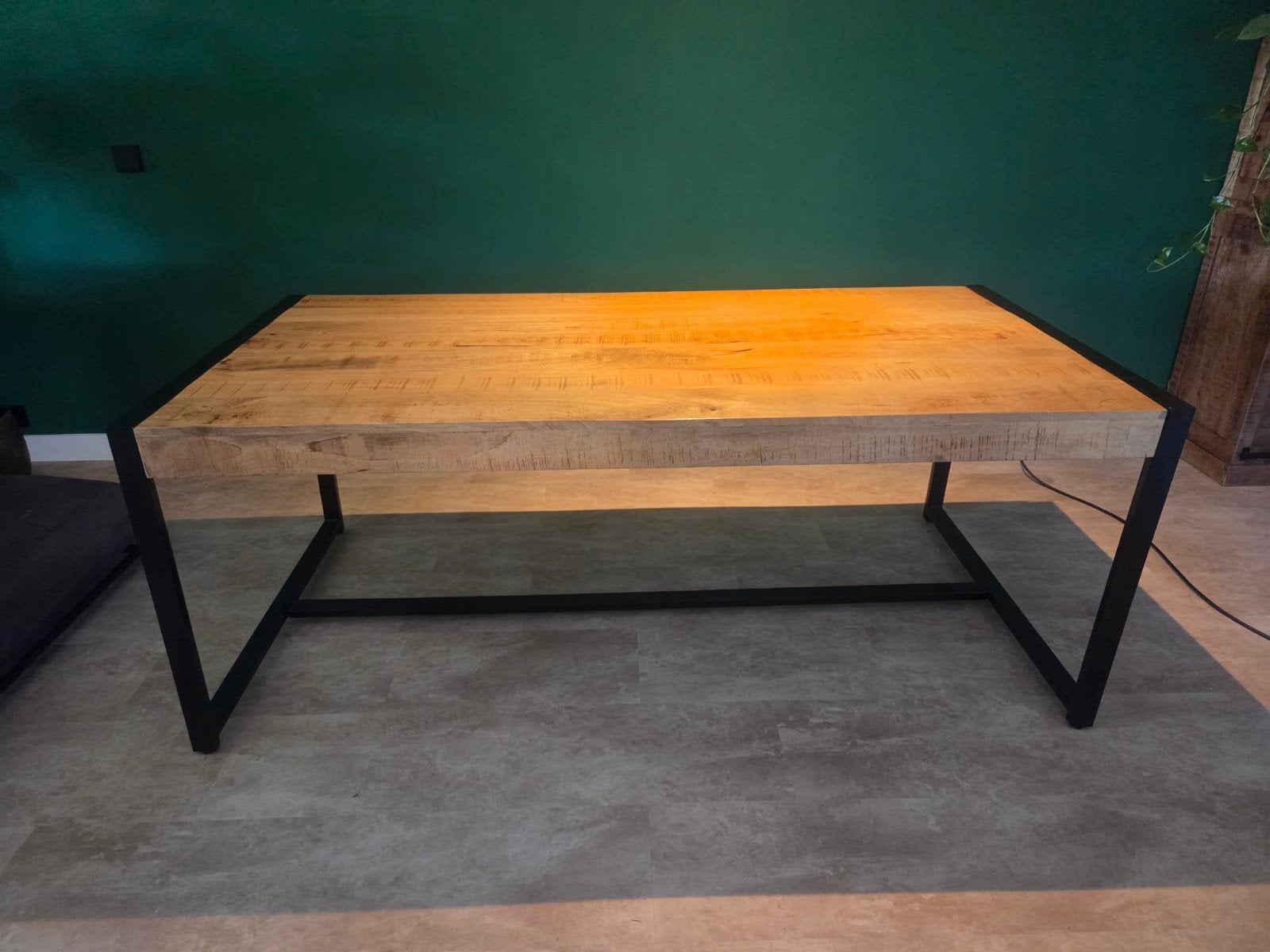 mangothouten eettafel 200100, Huis en Inrichting, Ophalen, Gebruikt, 200 cm of meer, 50 tot 100 cm