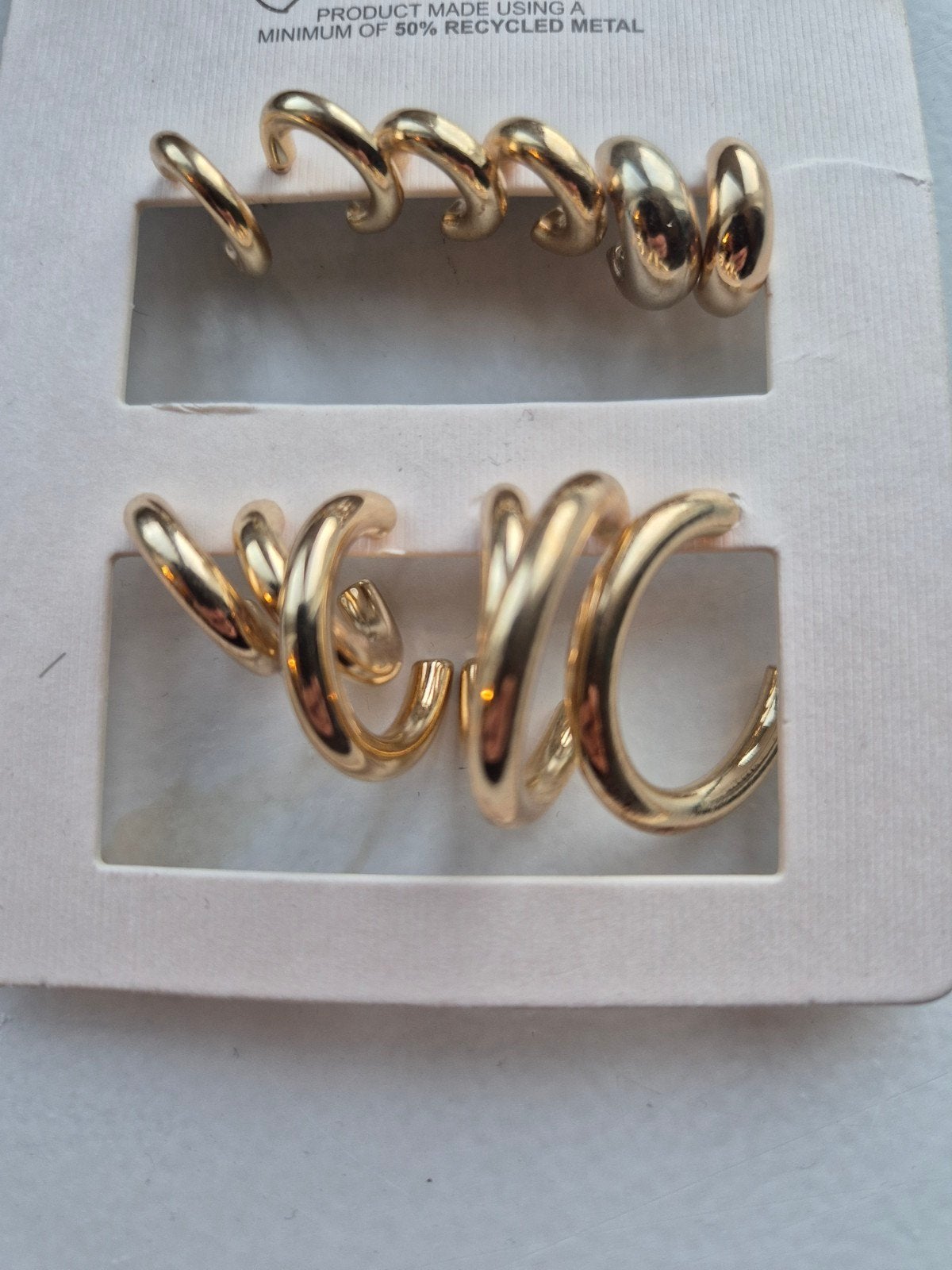 Set van 6 paar gouden wokkel- en spiraal oorbellen, Ophalen of Verzenden