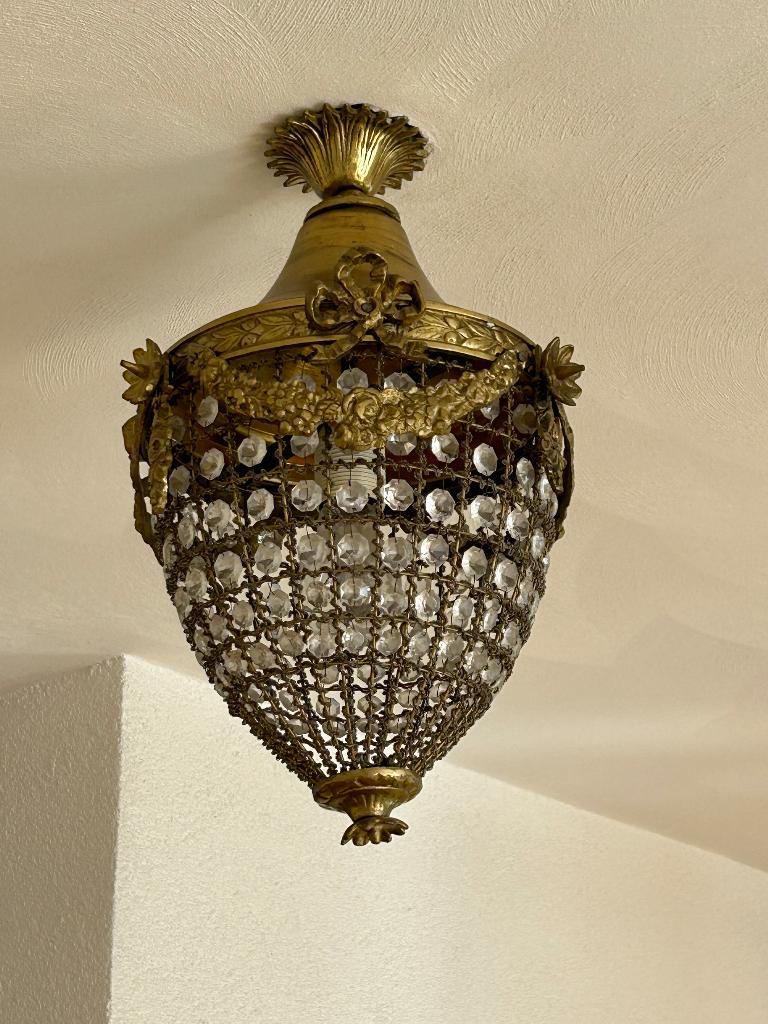 plafondlamp, Huis en Inrichting, Lampen | Plafondlampen, Ophalen, Gebruikt, Glas