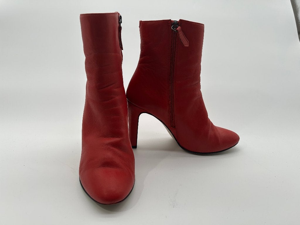 Manfield, maat 40 elegante rode laarsjes op hak, Verzenden, Lage of Enkellaarzen, Zo goed als nieuw, Manfield
