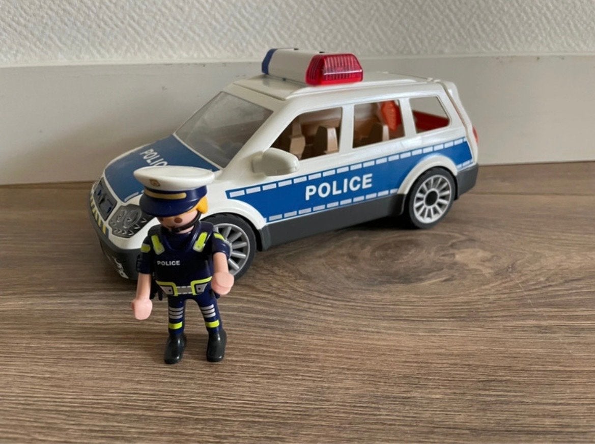 Playmobil Politieauto met Agent, Ophalen, Gebruikt