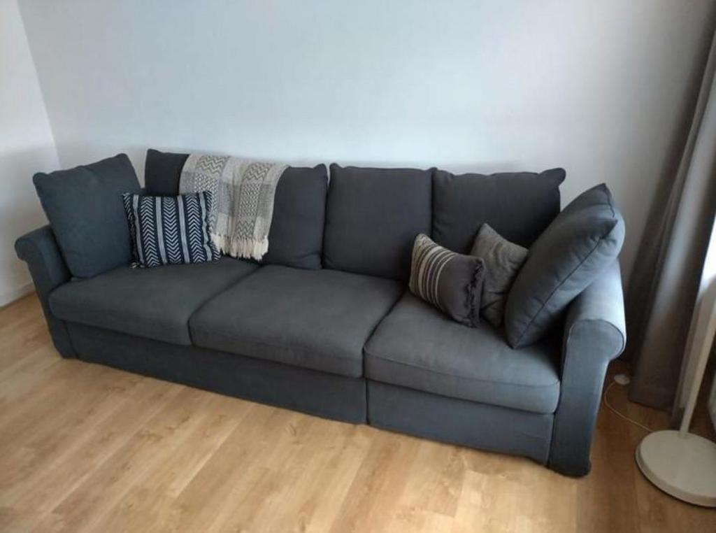 Donkergrijze slaapbank, Ophalen, Gebruikt, Tweepersoons, Overige maten