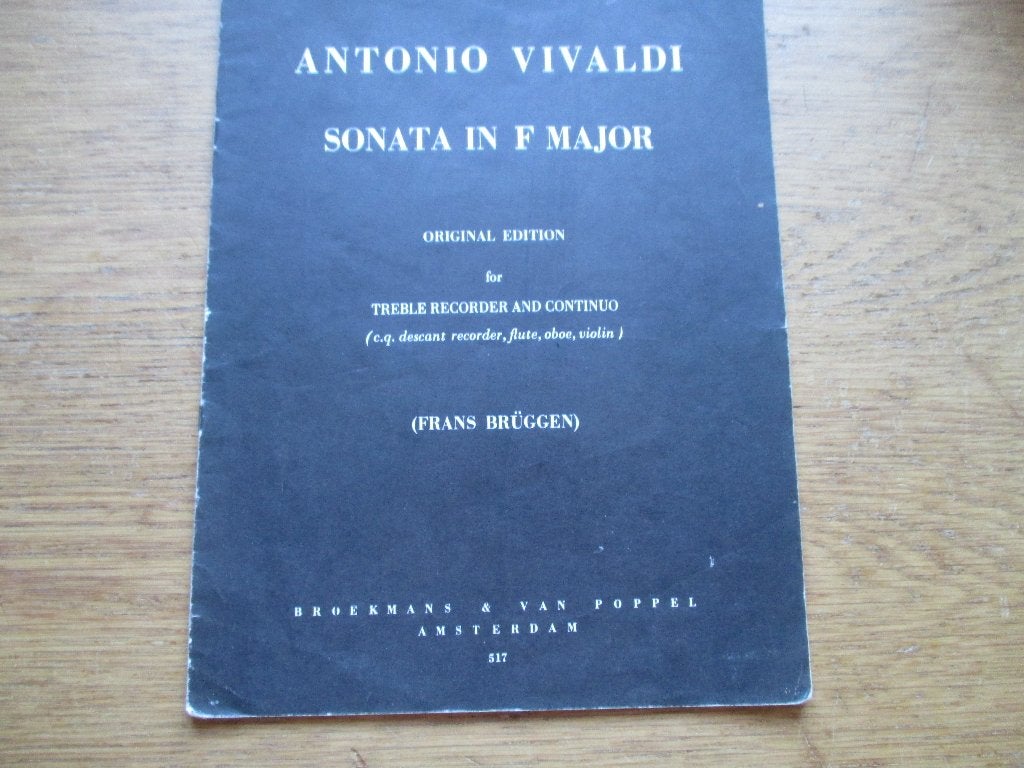 VIVALDI - SONATA IN F MAJOR - BLOKFLUIT EN PIANO, Gebruikt, Blokfluit, Klassiek, Ophalen of Verzenden