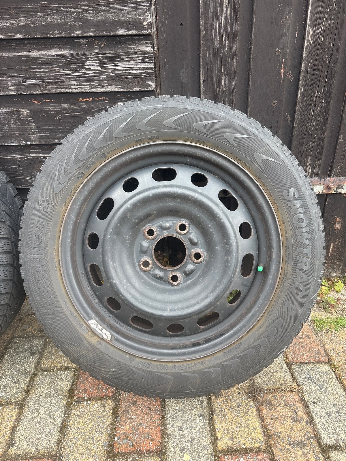 4x Vredestein Snowtrac 2 winterbanden op stalen velgen, Auto-onderdelen, Banden en Velgen, Gebruikt, 16 inch, Banden en Velgen