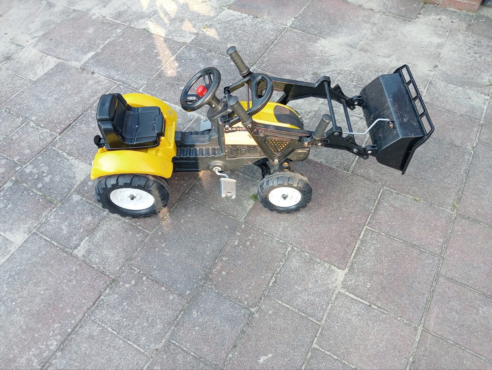 Supergave gele traptrekker met voorlader, Ophalen, Gebruikt, Trapvoertuig