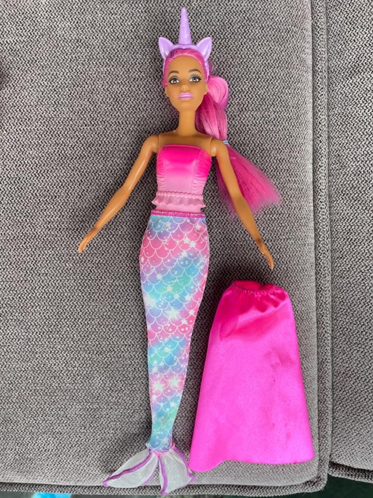 Barbie Zeemeermin Eenhoorn Pop met Roze Haar, Ophalen, Gebruikt, Barbie
