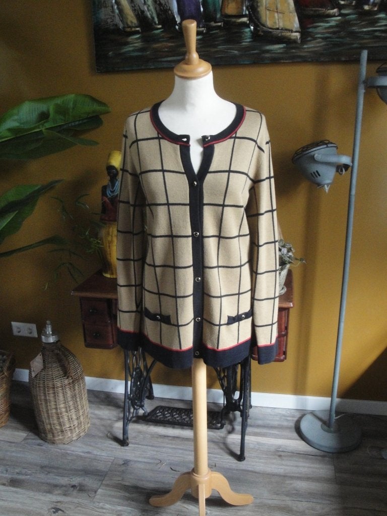 Beige/zwart vest PAOLA maat 44, Maat 42/44 (L), Ophalen of Verzenden, Zo goed als nieuw, Paola