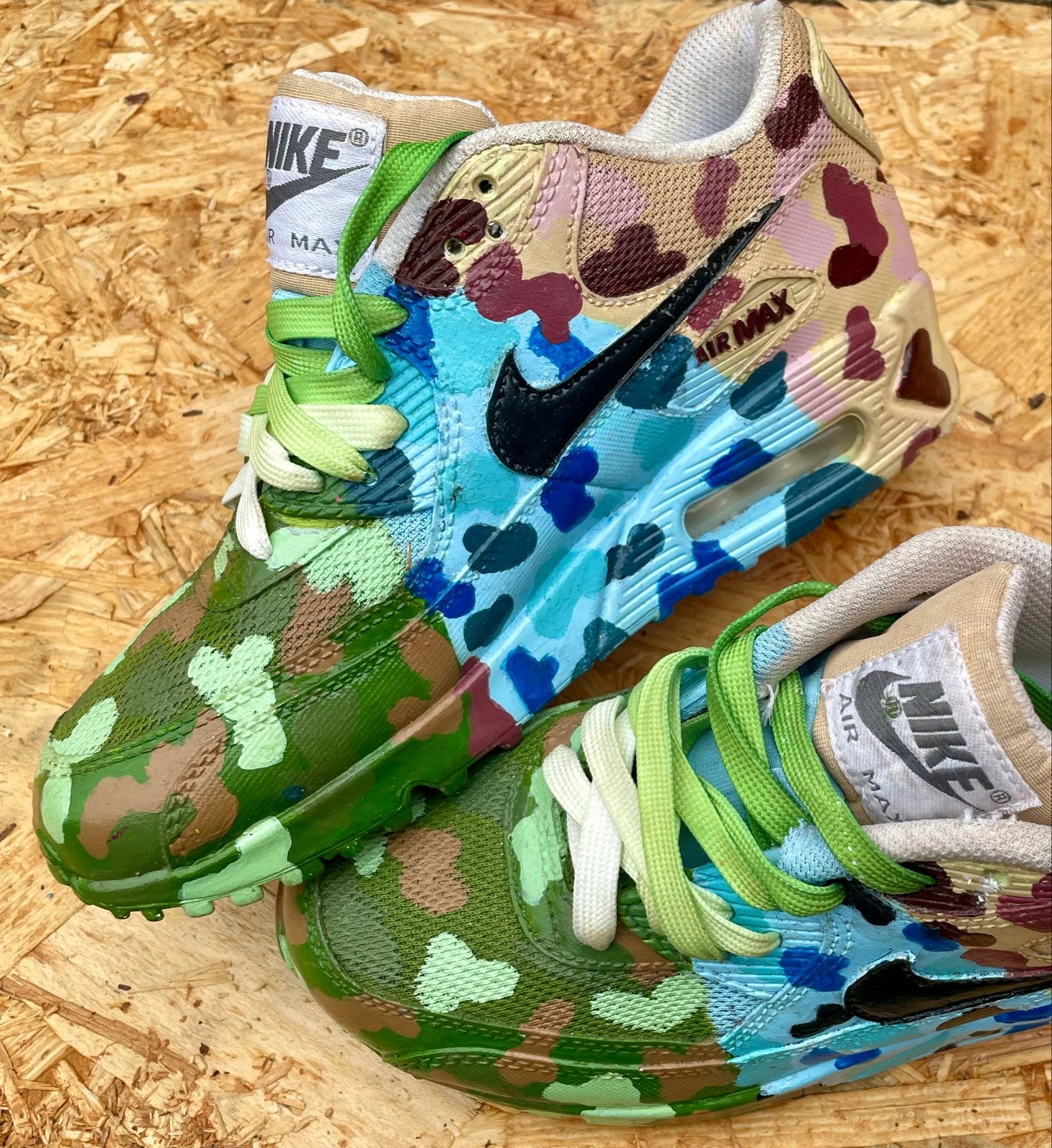 Unieke Nike Air Max 90 Maat: 36,5 Camo Custom Sneakers, Kleding | Dames, Ophalen of Verzenden, Zo goed als nieuw, Overige kleuren