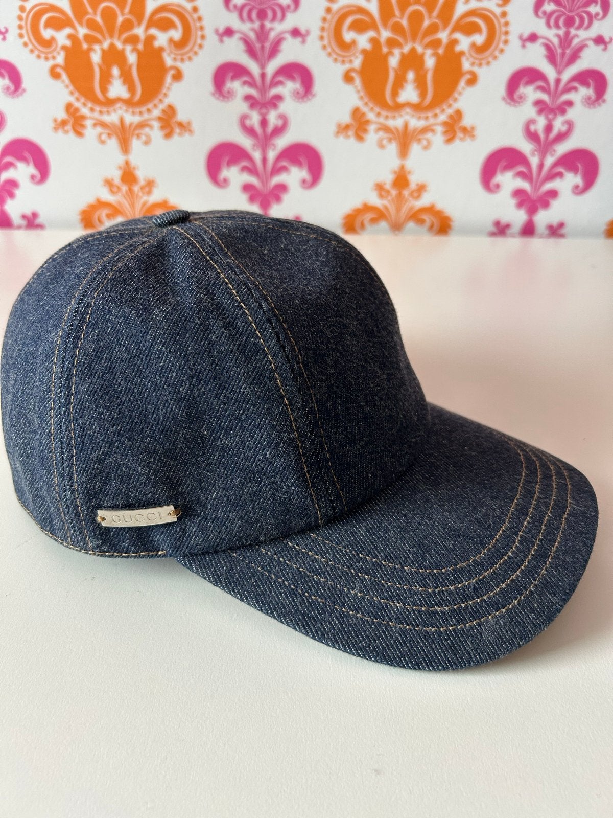 Originele Gucci Denim Baseball Cap - recente Collectie, Ophalen of Verzenden, Zo goed als nieuw, Pet