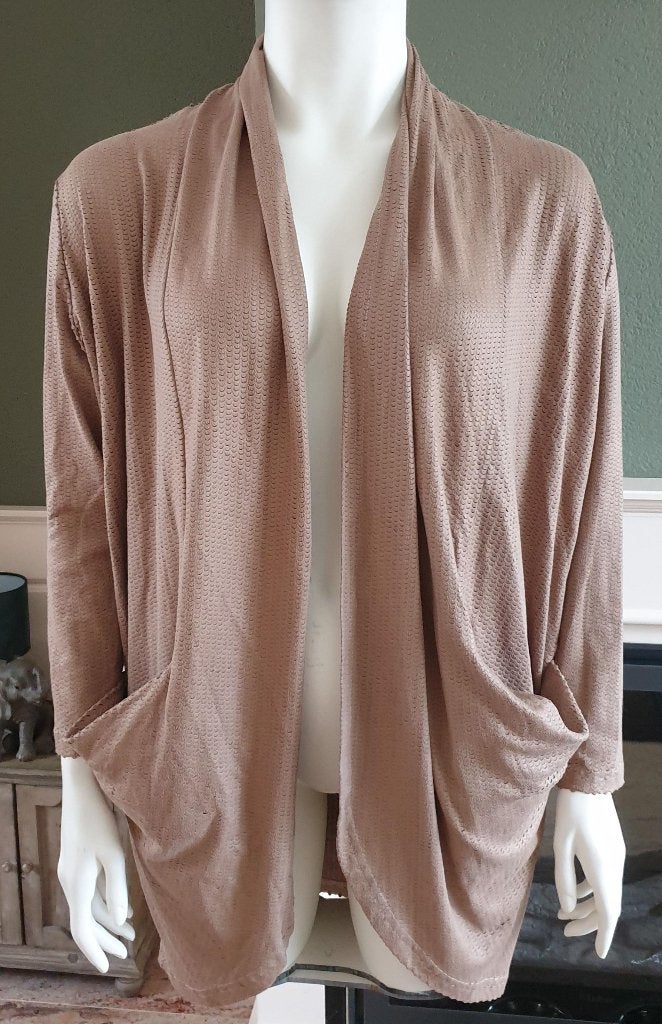 Crème de la crème bruine cardigan vest XL mt 46 48, Verzenden, Beige, Maat 46/48 (XL) of groter, Creme de la creme