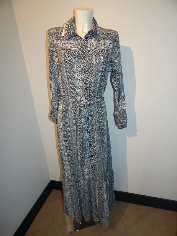 Dante 6 maxi dress zwart wit door knoop model Nieuw 3/40