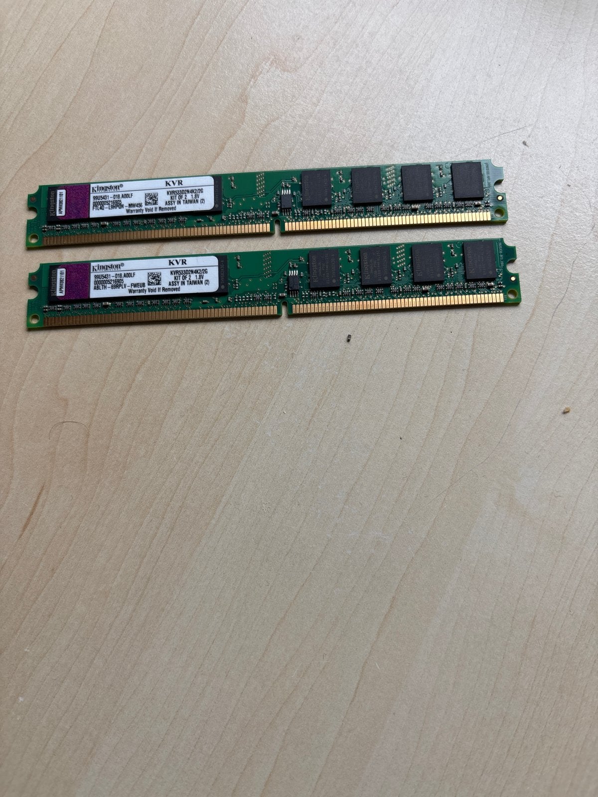 Kingston KVR DDR2 RAM Geheugenmodules (2x 1GB), Gebruikt, Server, Ophalen of Verzenden, DDR2