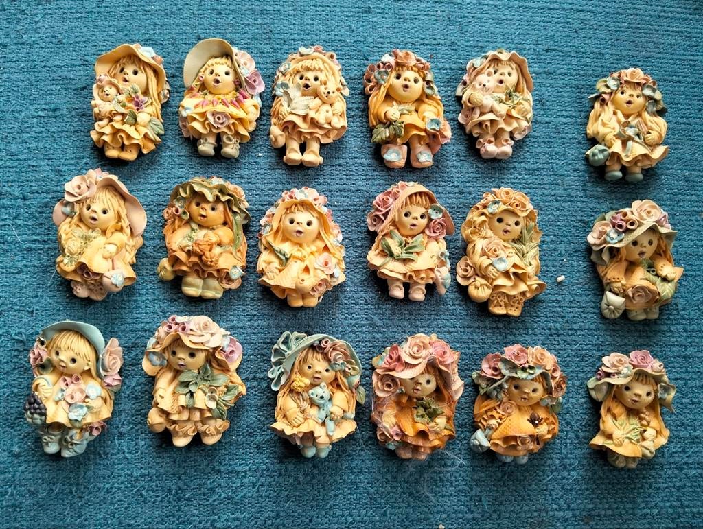 Goldina art figuurtjes meisjes, 18 stuks, Diversen, Rommelmarktspullen, Ophalen