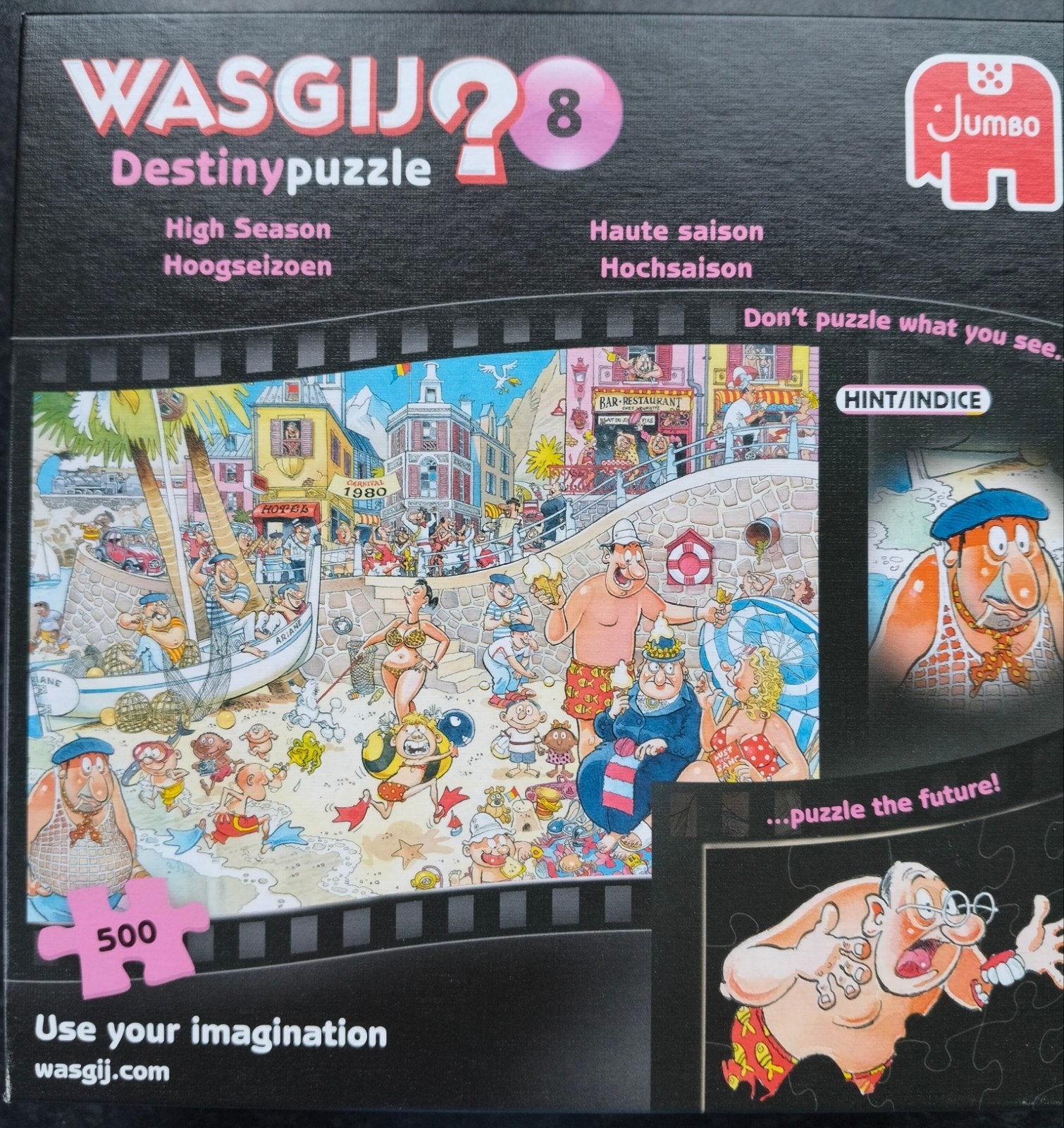 Puzze; Wasgij destiny 8 Hoogseizoen te koop 500 st, Ophalen of Verzenden, 500 t/m 1500 stukjes, Zo goed als nieuw, Legpuzzel