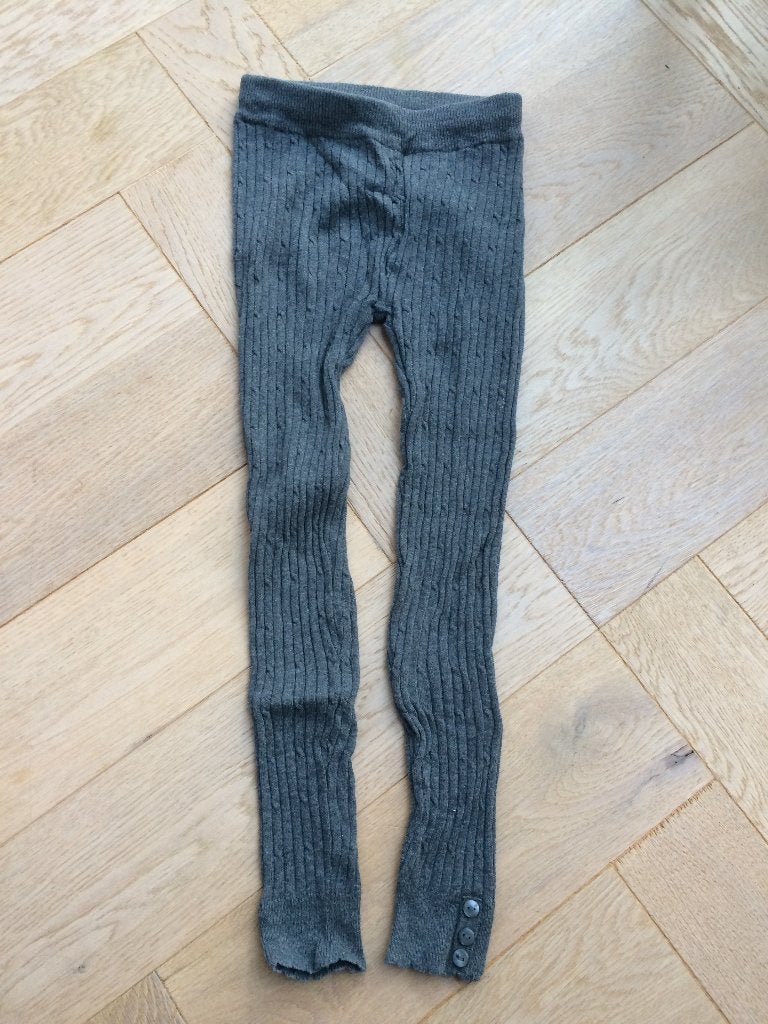 leuke ribgebreide grijze legging met knoopjes H&M 116, Broek, Gebruikt, Meisje, H&M