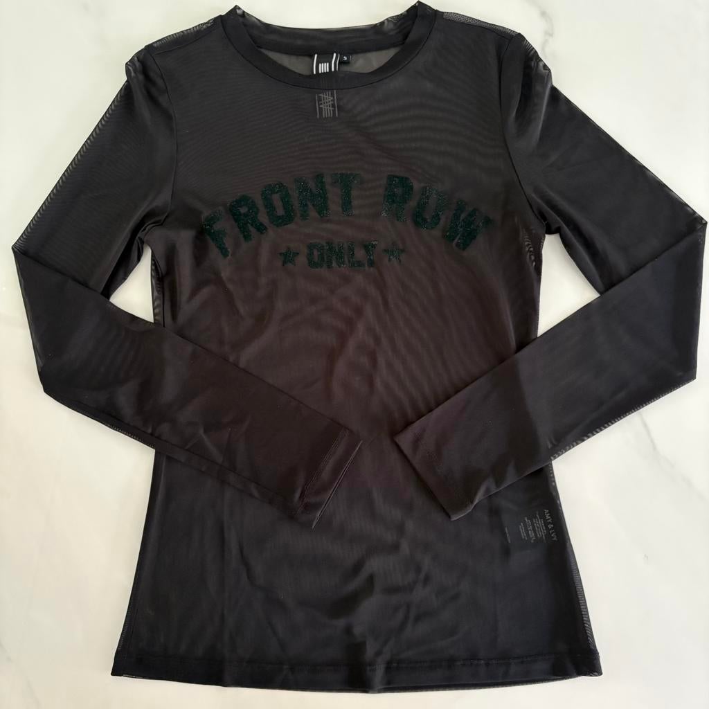 Amy&Ivy | Mesh Longsleeve top, maat: S, Ophalen of Verzenden, Maat 36 (S), Zwart, Lange mouw