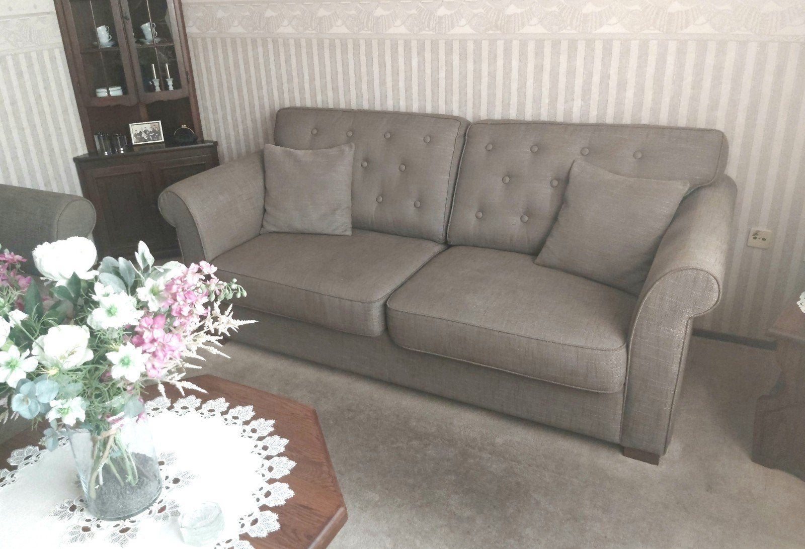 €275,- Bankstel 3zits/2 zits/1stoel Ook los te koop, Ophalen, Gebruikt, 75 tot 100 cm, Rechte bank