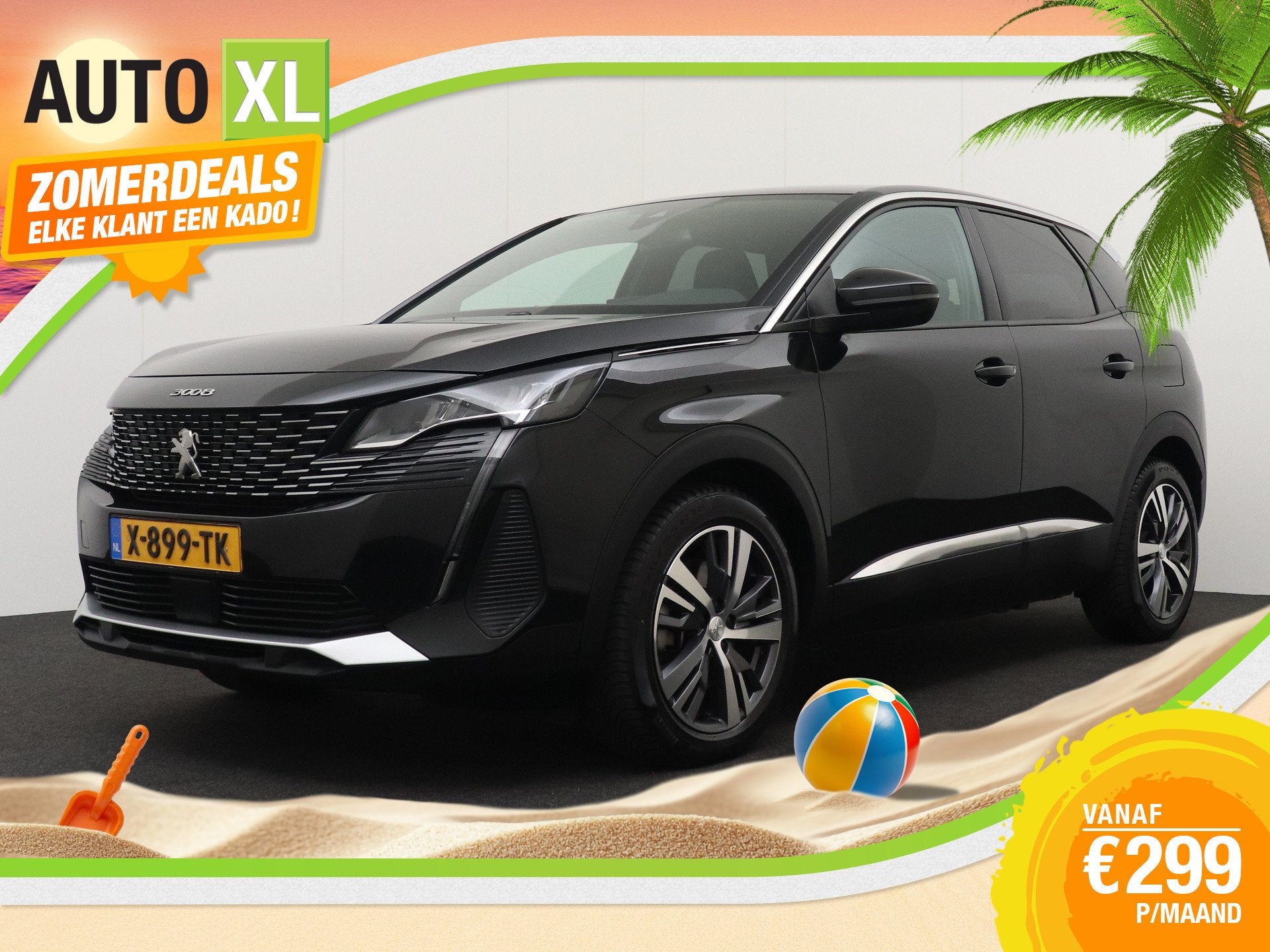 Peugeot 3008 1.6 180 PK PHEV Aut. Allure Camera Half-Leder C, Auto's, Leder en Stof, Zwart, Bedrijf, Hybride Elektrisch/Benzine