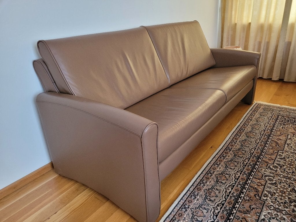 3 zits bankstel met 2 fauteuils leer, Huis en Inrichting, Ophalen, Gebruikt, Rechte bank, 200 tot 250 cm
