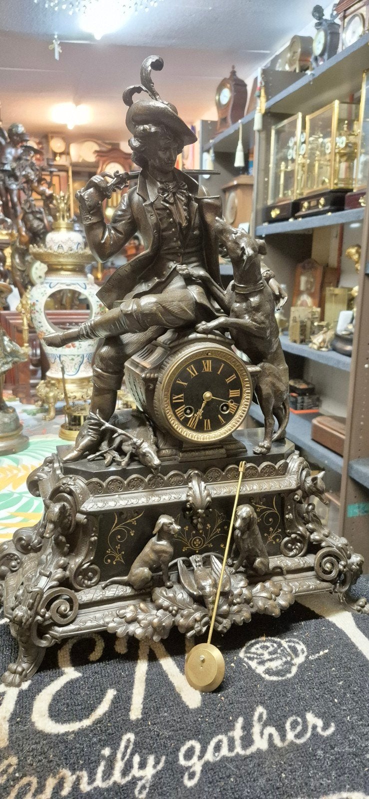 prachtige jacht pendule 60 cm hoog, Antiek en Kunst, Ophalen