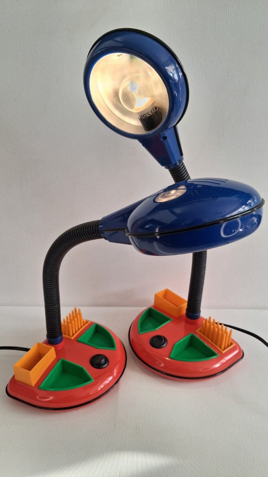 Set Vintage Rabbit Tanaka lampen – Jaren 80 Memphis Style, Blauw, Ophalen of Verzenden, Kunststof, Design