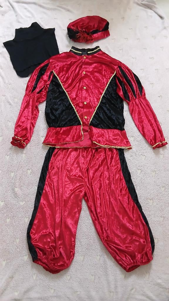 Rood-zwart Pietenpak maat L – Sinterklaas & carnaval, Ophalen of Verzenden, Gebruikt