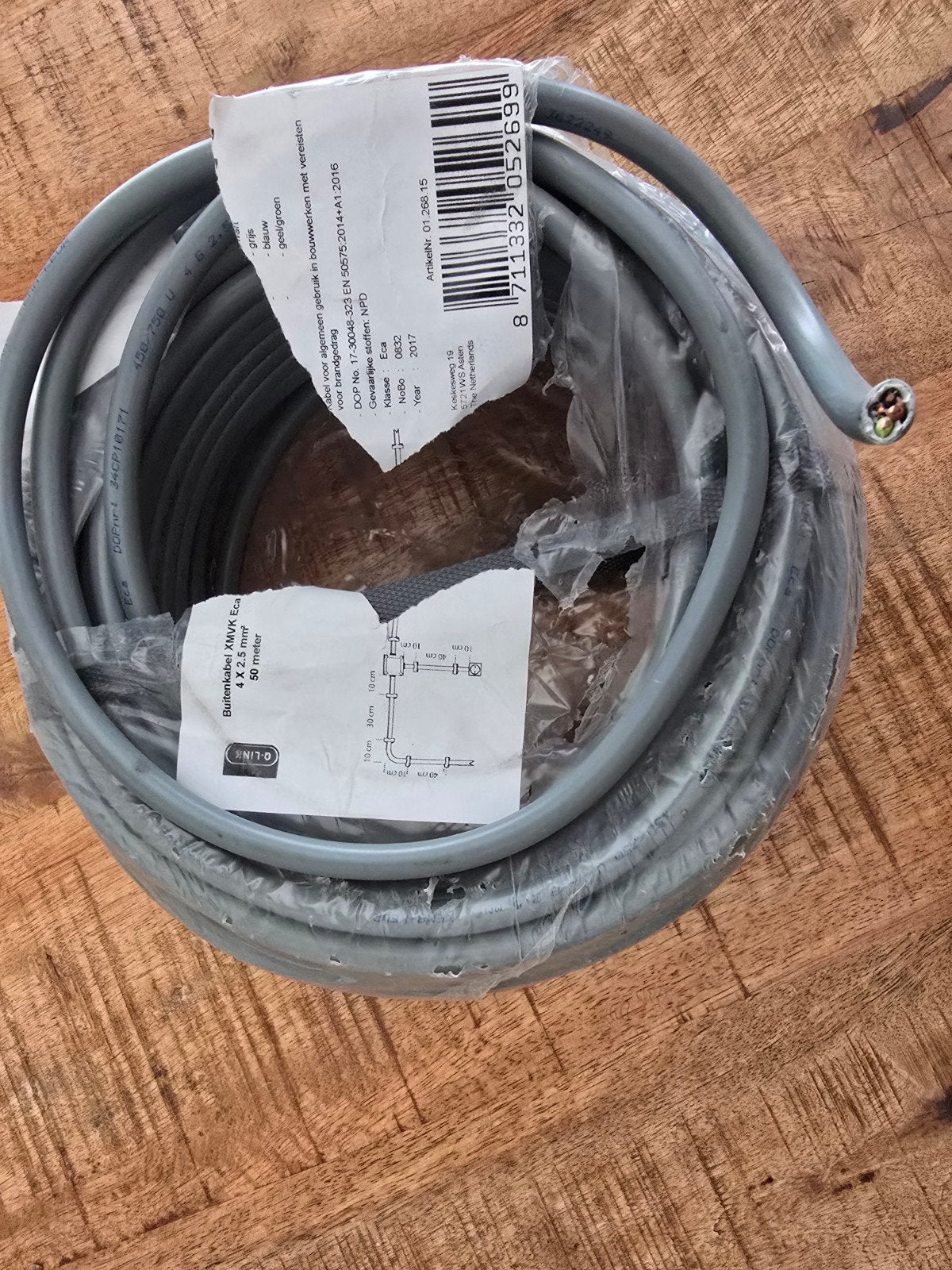 26 meter Buitenkabel 4 x 2,5, Ophalen, Nieuw, Kabel of Snoer