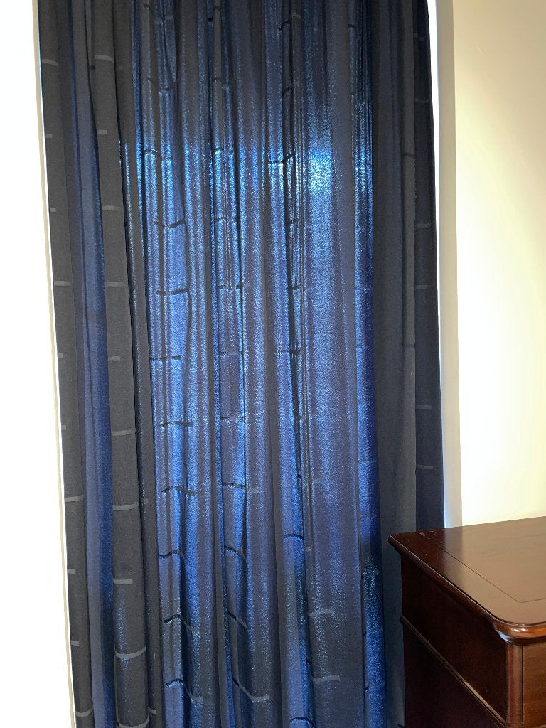 Overgordijnen donkerblauw 1x 135br x 255h en 2x 78br x 185h, Ophalen, Zo goed als nieuw, Blauw