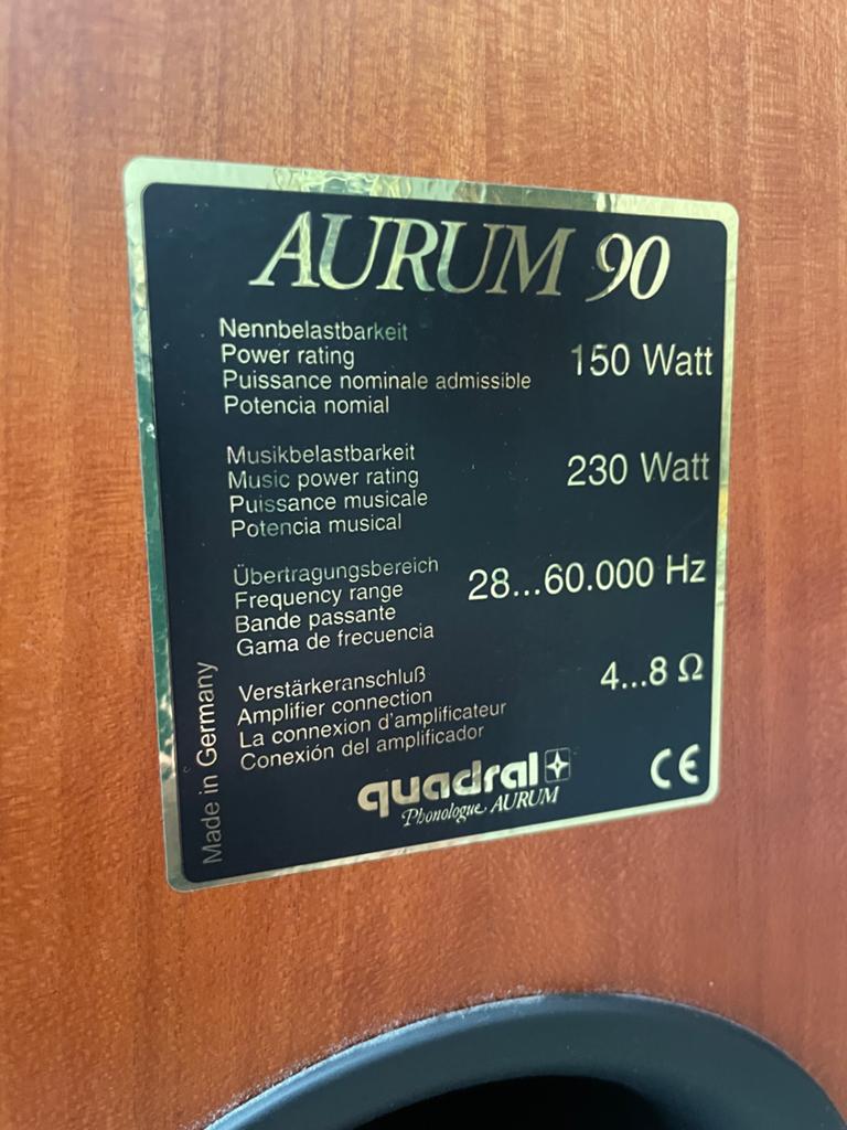 Quadral Aurum 90 Vloerstaande Luidsprekers - 230 Watt, Audio, Tv en Foto, Luidsprekers, Gebruikt, 120 watt of meer, Front, Rear of Stereo speakers