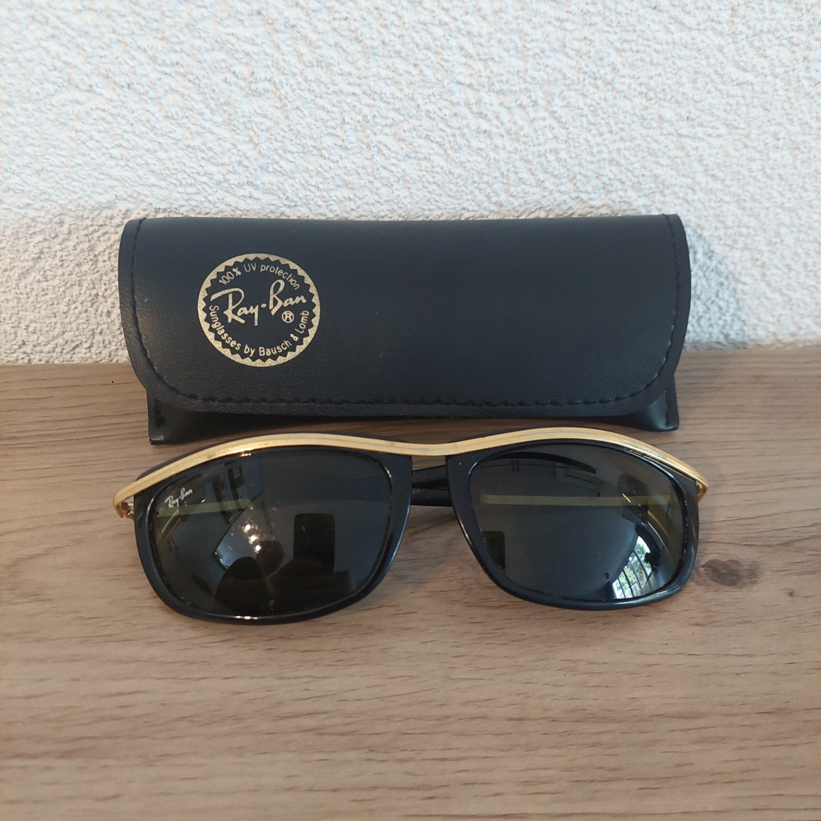 Vintage Ray-Ban Olympian Bausch & Lomb zonnebril, Gebruikt, Zonnebril, Zwart, Ophalen of Verzenden