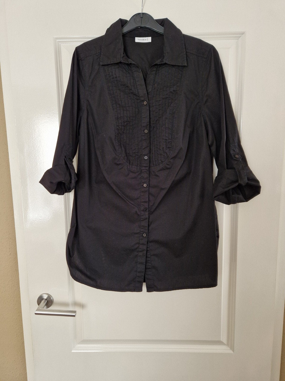 Zwarte blouse katoen maat 46 Yessica C&A, Maat 46/48 (XL) of groter, Nieuw, Ophalen of Verzenden, Yessica