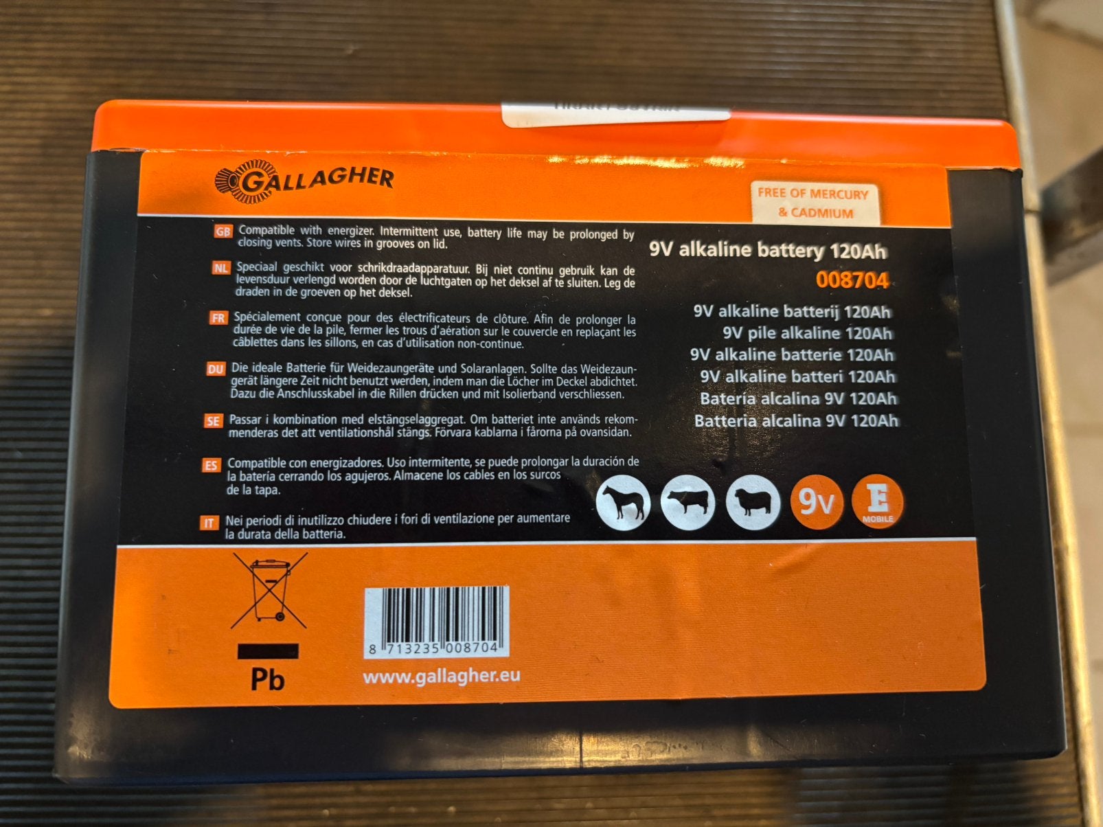 Gallagher schrikdraad accu 9v, Dieren en Toebehoren, Weidegang